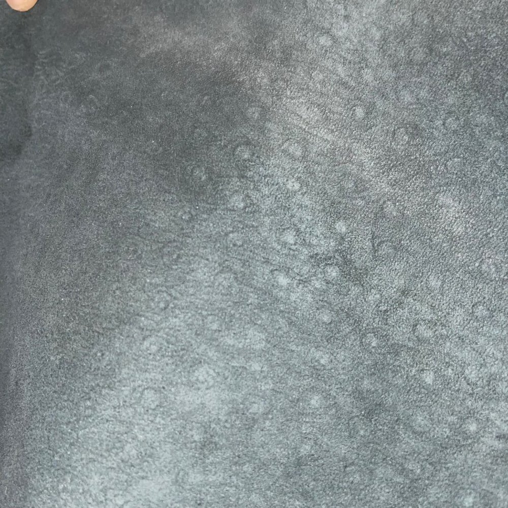 Womens A Line Skirt Size Large Black Vegan Leather Ostrich Embossed Side Slits - Picture 15 of 16